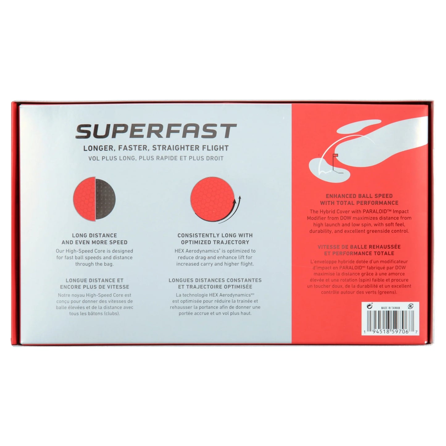 (2 Pack)  Superfast BOLD 2022 Golf Balls, Red, 15 Pack