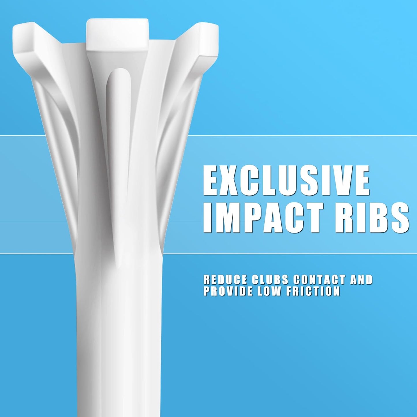 Advanced 5-Prong Plastic Golf Tees 100 Pack - 50% Ball Contact Surface Optimization with Longer Distance Performance Golf Tees Plastic