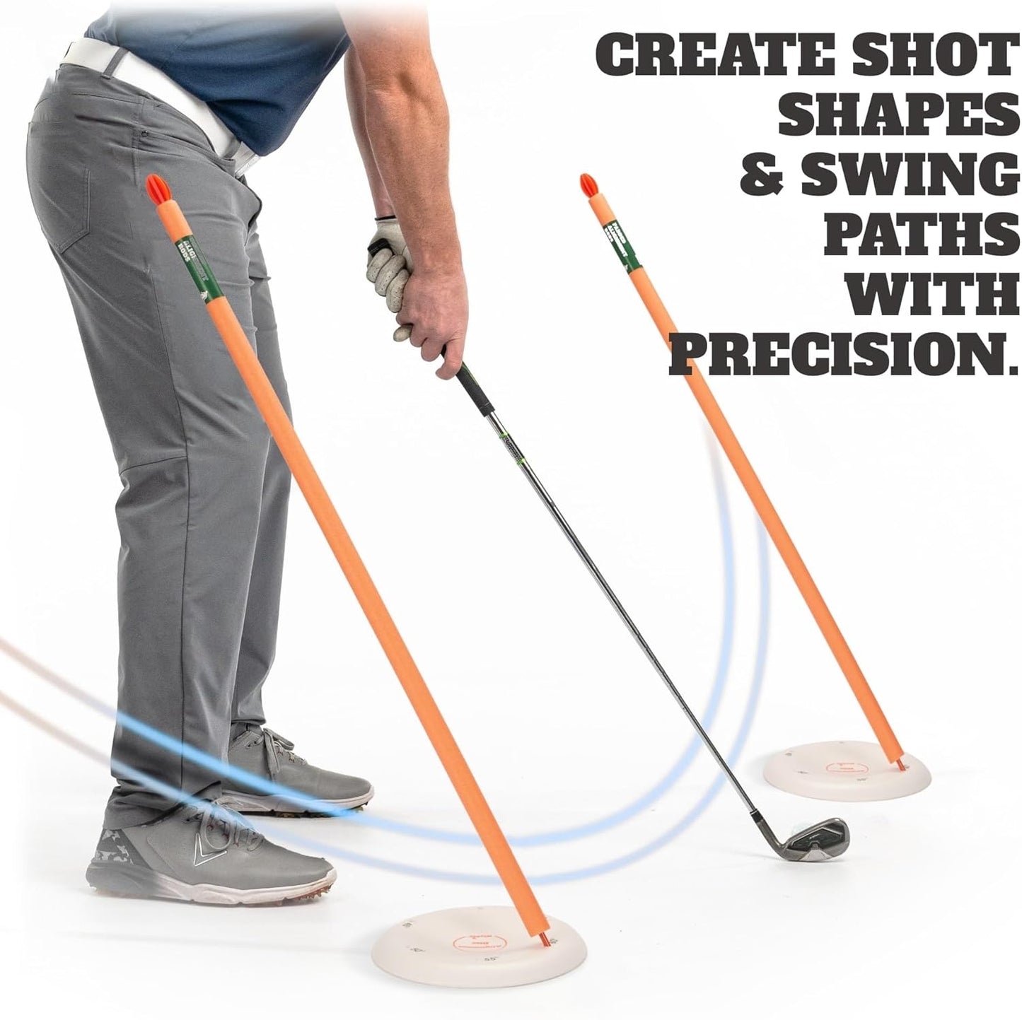 Alignment Discs & Padded Golf Alignment Rods – Versatile Golf Training Aid for Swing Plane, Path, Posture & Setup – Easily Adjust Angles for Better Accuracy