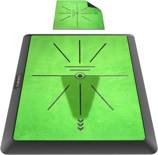 Golf Hitting Mat,Golf Training Mat for Swing Path Feedback Detection Batting, Extra Replaceable Golf Practice Mat 16"X12", Golf Gifts for Men Women for Home Indoor Outdoor