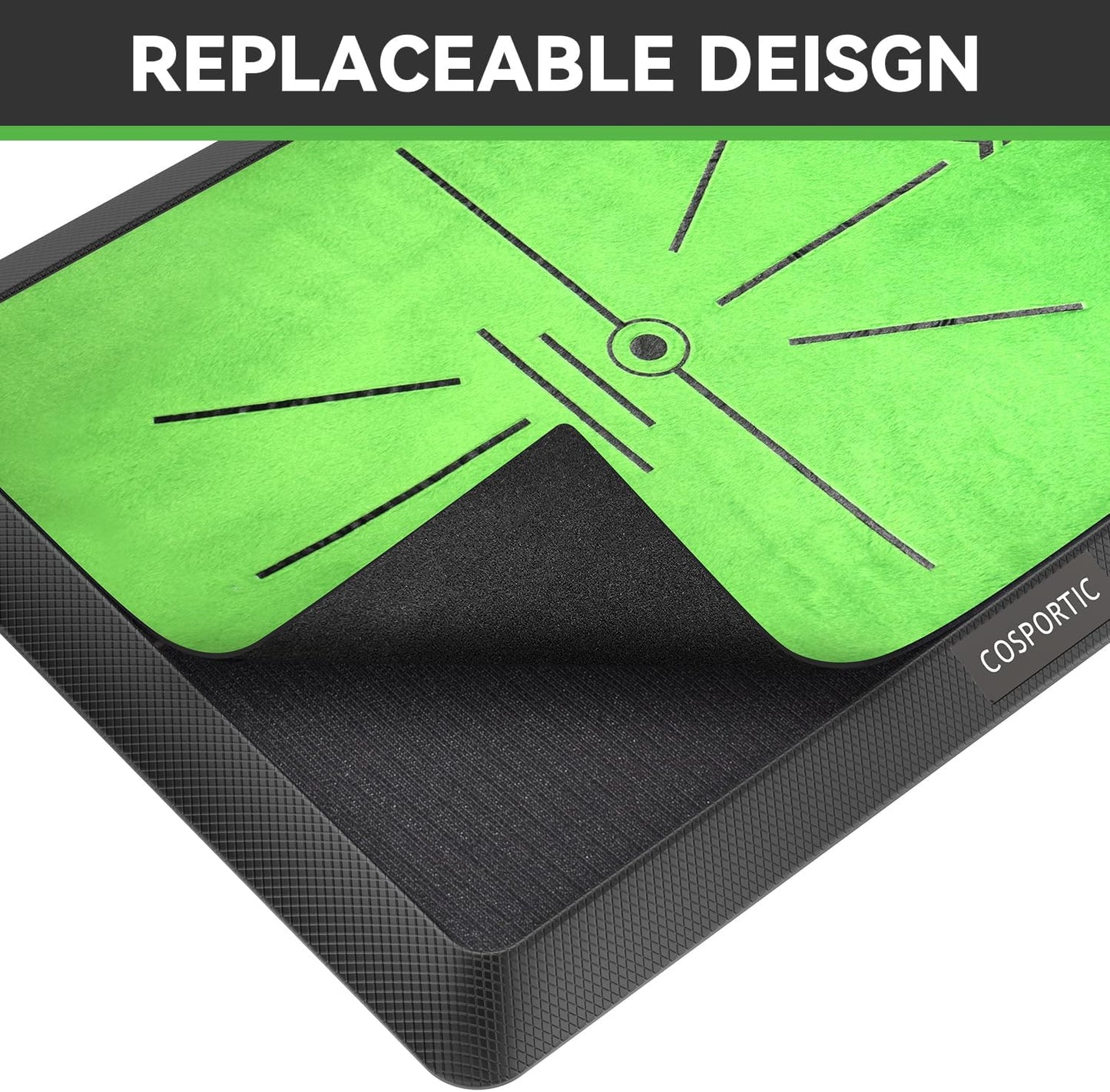 Golf Hitting Mat,Golf Training Mat for Swing Path Feedback Detection Batting, Extra Replaceable Golf Practice Mat 16"X12", Golf Gifts for Men Women for Home Indoor Outdoor