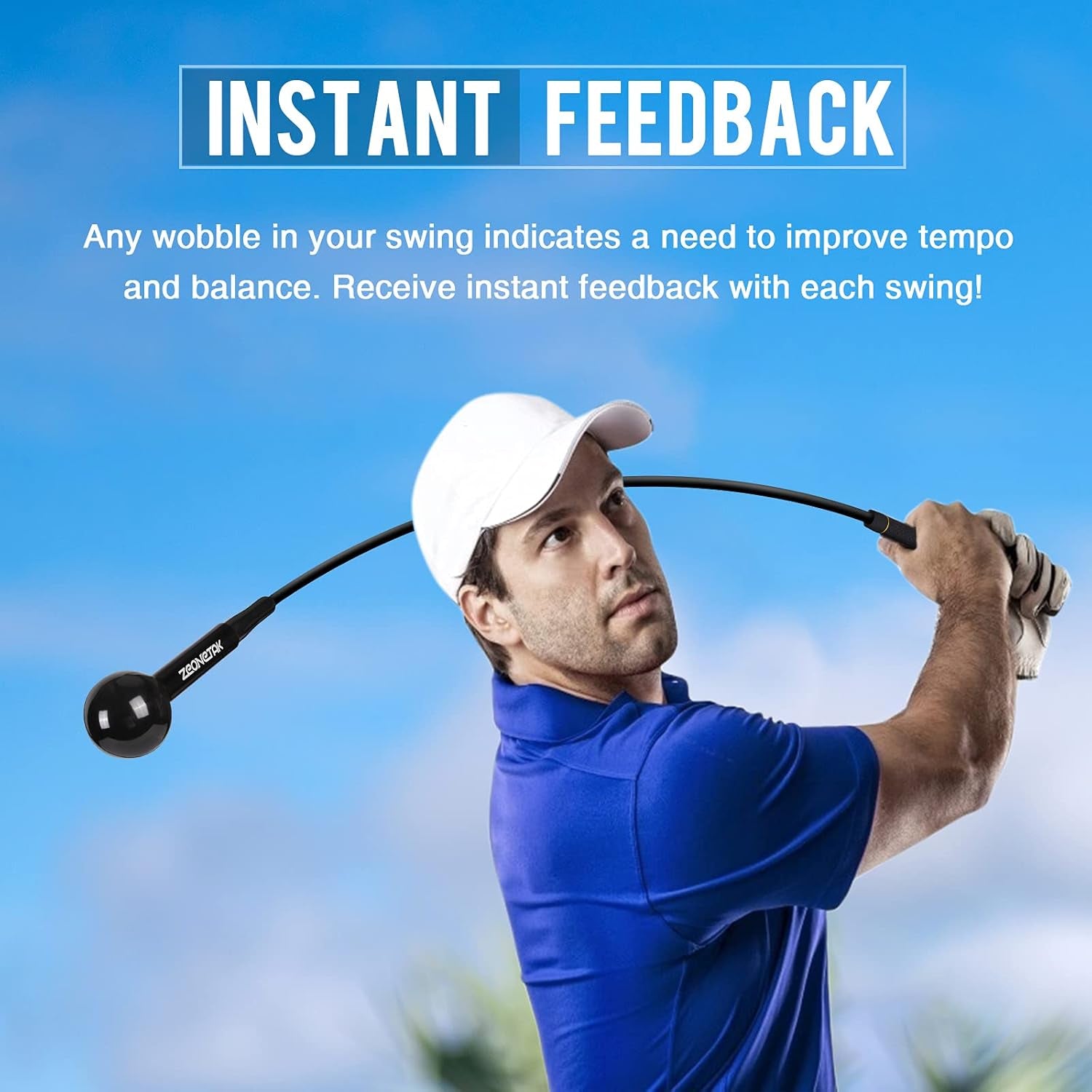 Golf Swing Trainer Aid - Golf Swing Training, Practice Warm-Up Stick for Strength,Rhythm, Flexibility, Tempo, and Balance Suit for Indoor & Outdoor (40 Inches, Black)